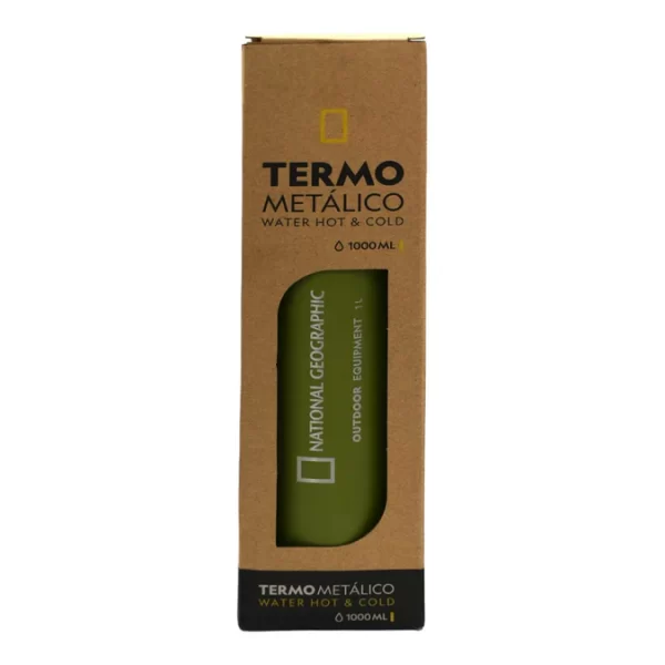Termo Bala Metalico National Geographic 1000Ml Color Verde - Imagen 3